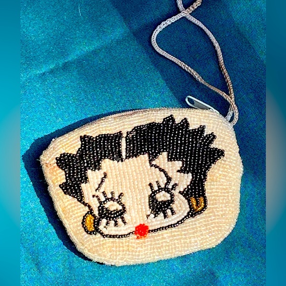 1930’s Betty Boop change purse,glass seed bead,from private collection-4 display - Picture 4 of 7